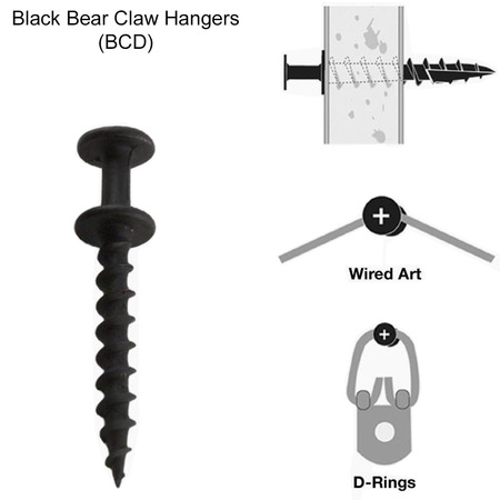 ELECTRIDUCT Double Headed Black Bear Claw Hangers 1-1/4"- 100pk HM-BCD-100